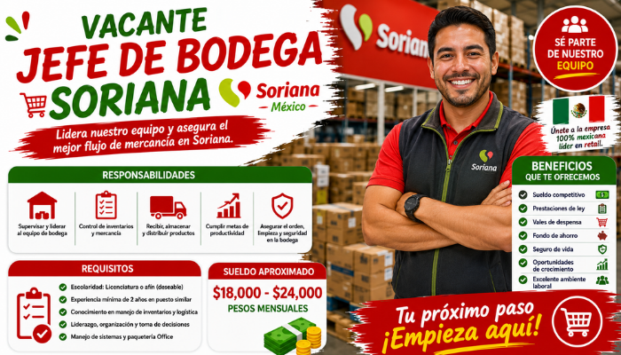 Jefe de Bodega Soriana MX
